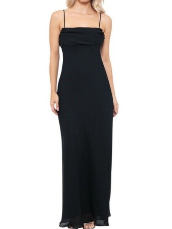 Betsy & Adam Dresses & Skirts - Vintage Betsy & Adam by Jaslene Black Prom Dress  Draped Neckline Formal Sz 12
